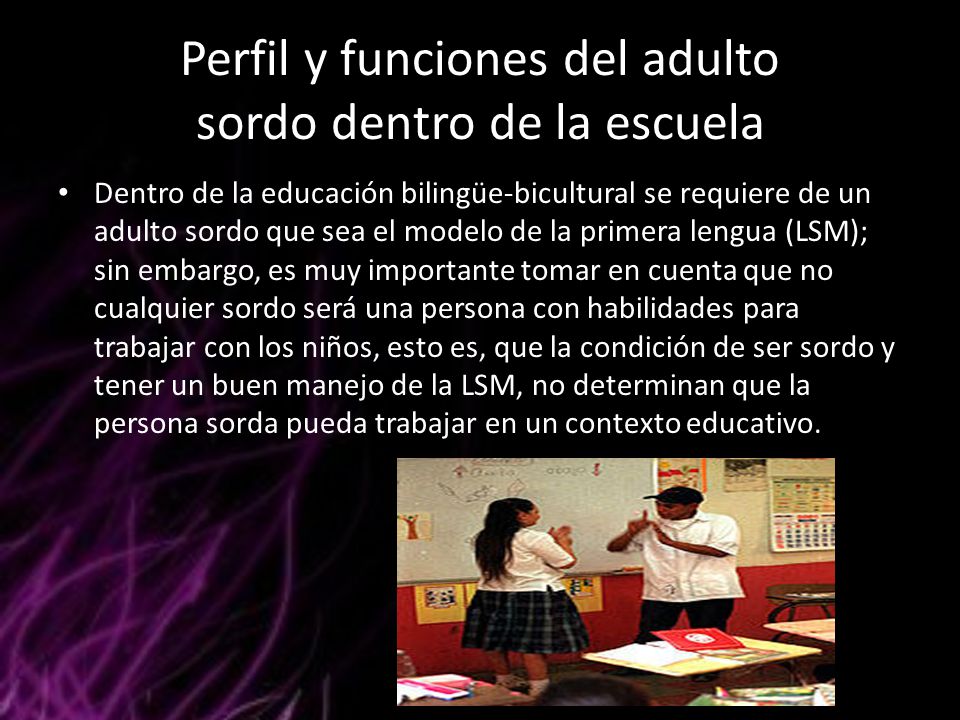 Perfil y funciones del adulto sordo dentro de la escuela