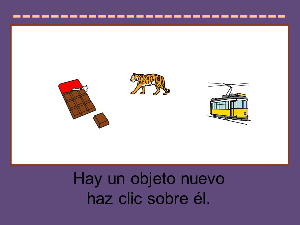 Hay un objeto nuevo haz clic sobre él. Señalar los que sean iguales.