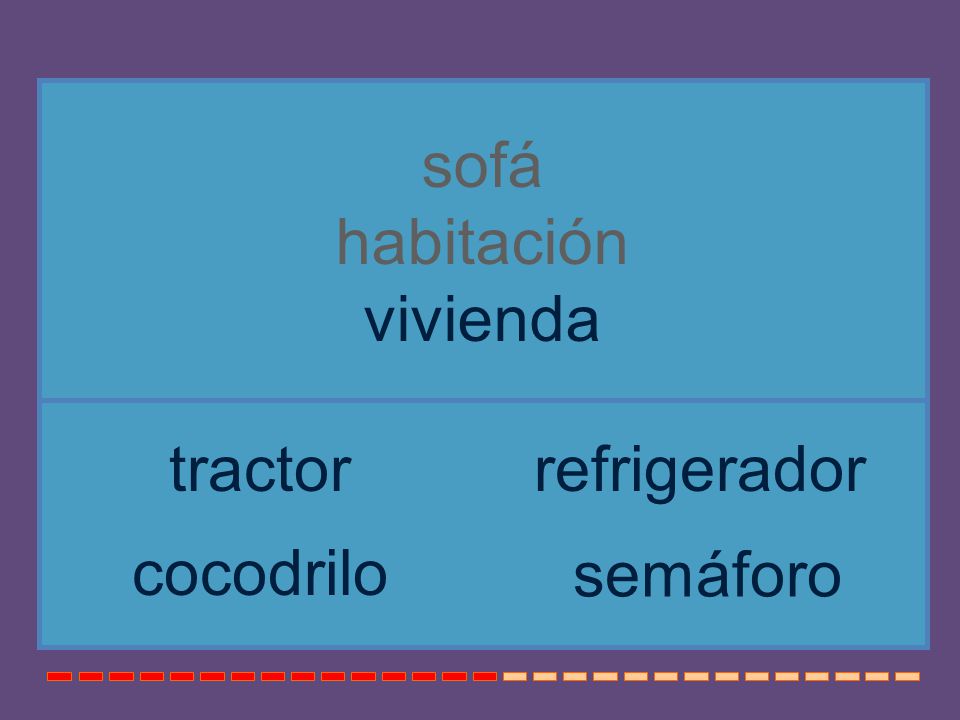 sofá habitación vivienda tractor refrigerador cocodrilo semáforo