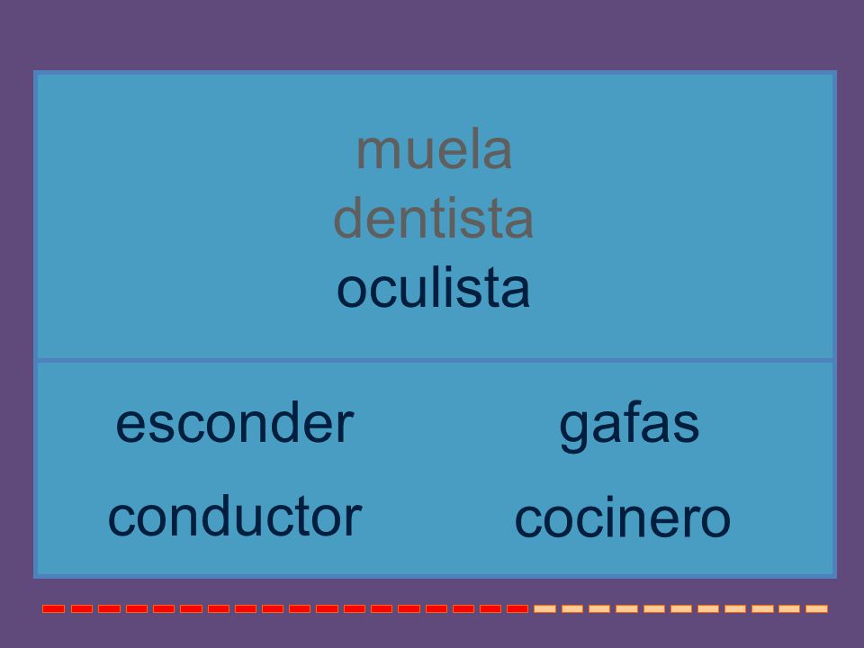 muela dentista oculista esconder gafas conductor cocinero