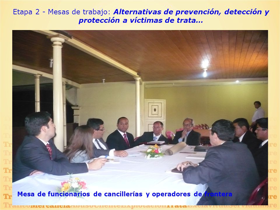 Etapa 2 - Mesas de trabajo: Alternativas de prevención, detección y protección a víctimas de trata…