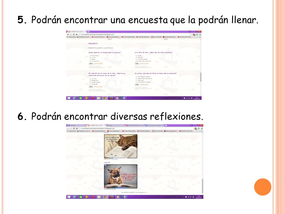 5. Podrán encontrar una encuesta que la podrán llenar. 6