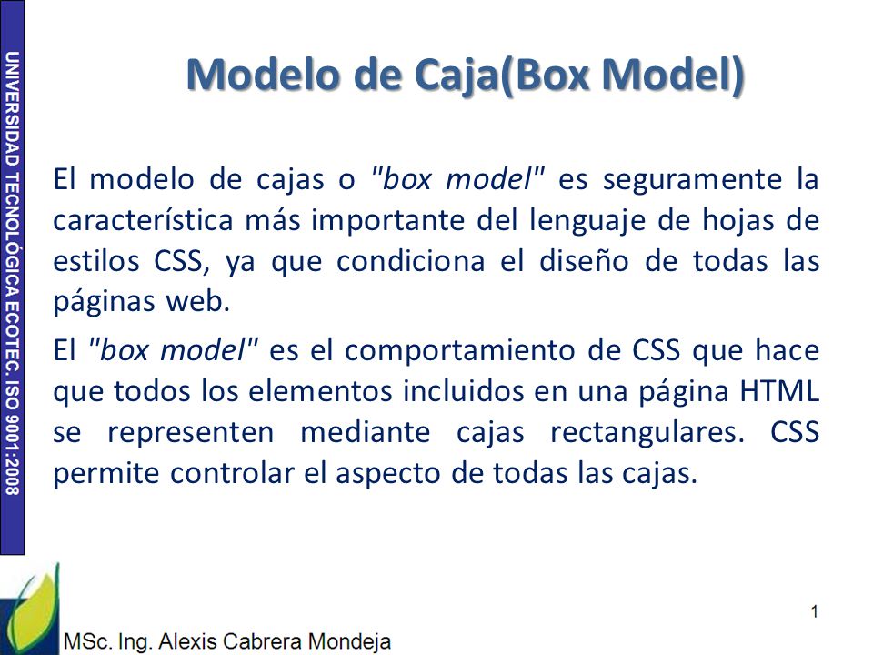 Diseño web con CSS Modelo de caja con CSS.. - ppt descargar