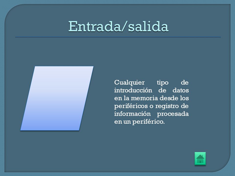 Entrada/salida Cualquier tipo de introducción de datos en la memoria desde los periféricos o registro de información procesada en un periférico.