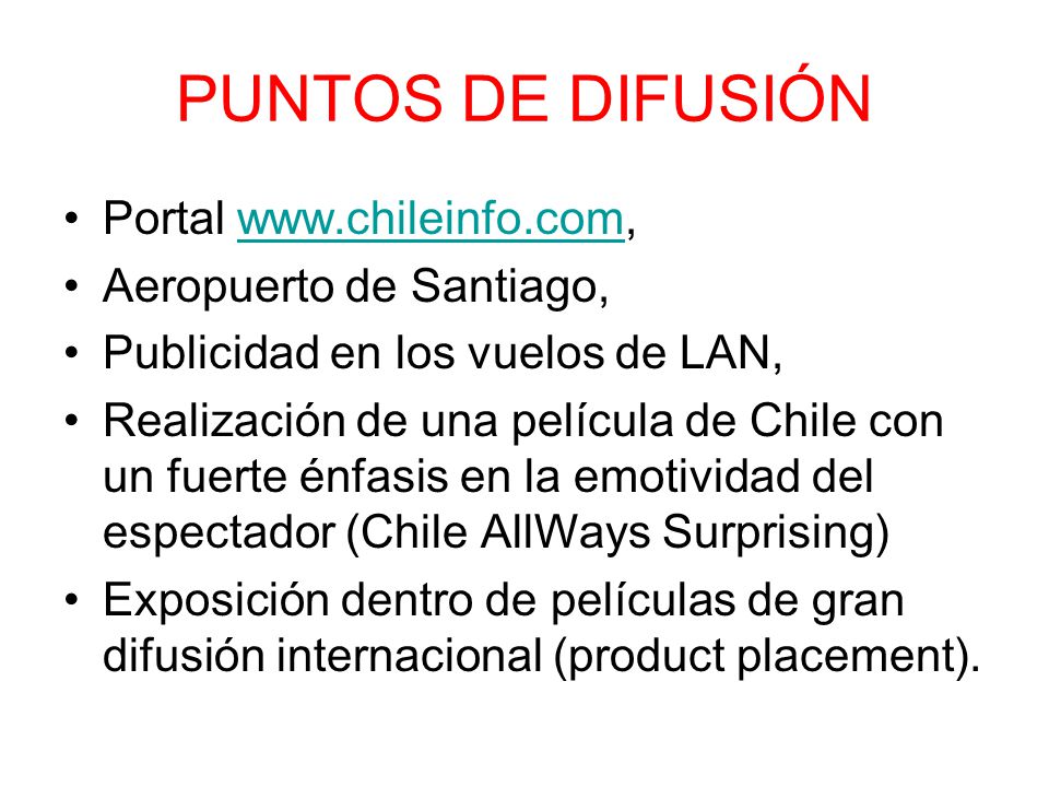 PUNTOS DE DIFUSIÓN Portal   Aeropuerto de Santiago,