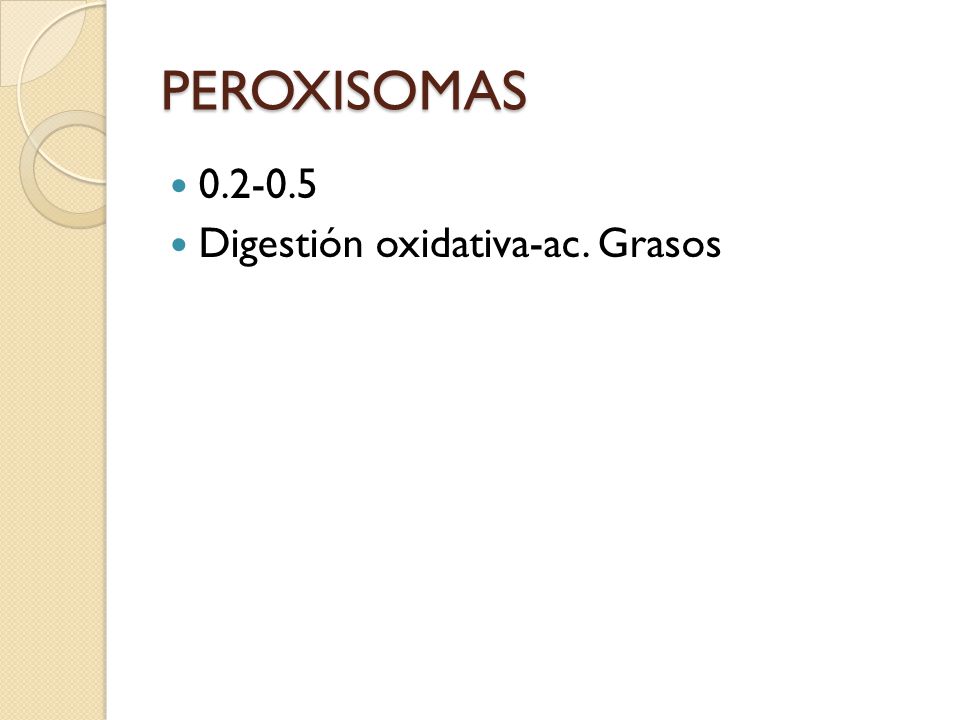 PEROXISOMAS Digestión oxidativa-ac. Grasos