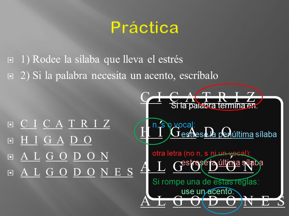 Si la palabra termina en: