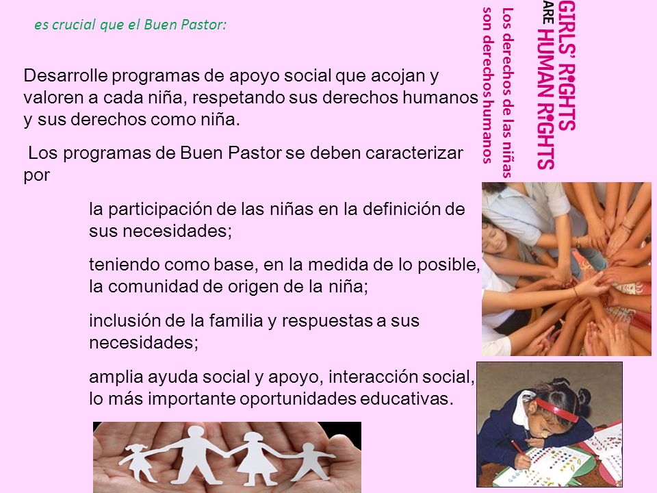 Los programas de Buen Pastor se deben caracterizar por