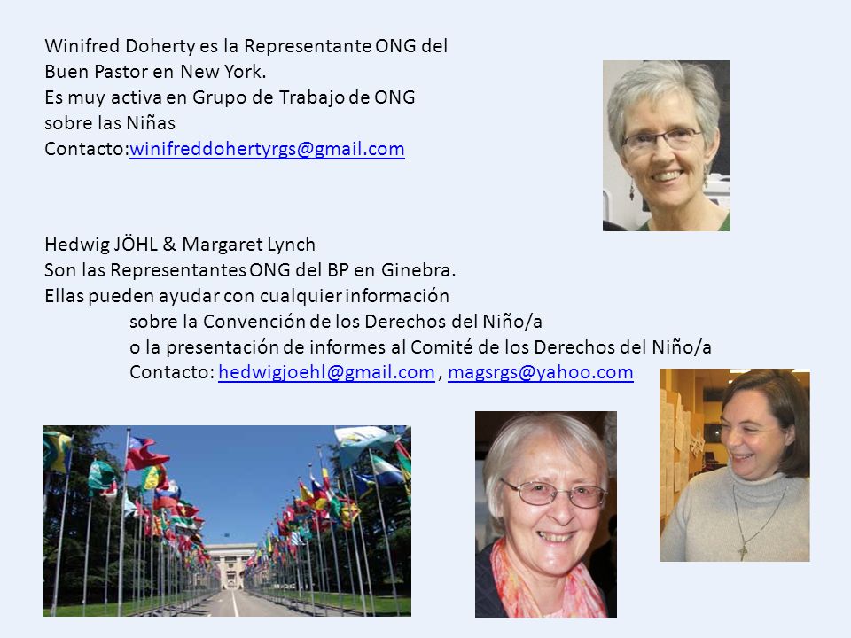 Winifred Doherty es la Representante ONG del Buen Pastor en New York.