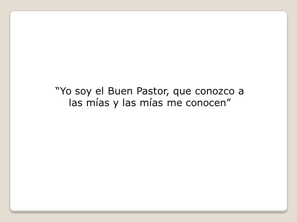 Yo soy el Buen Pastor, que conozco a las mías y las mías me conocen