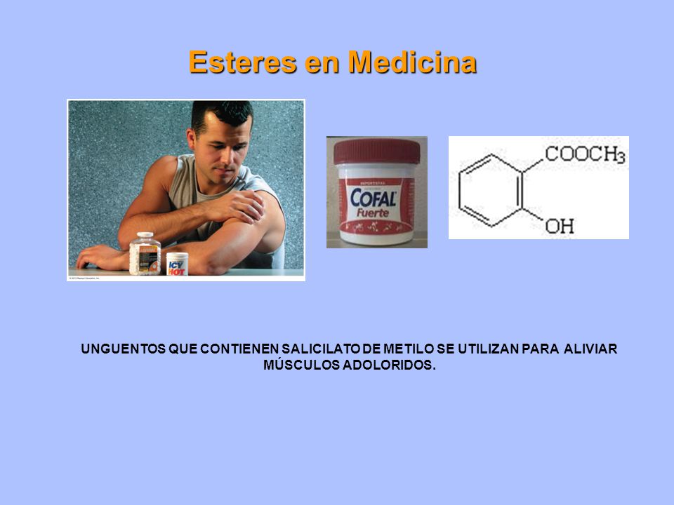 UNGUENTOS QUE CONTIENEN SALICILATO DE METILO SE UTILIZAN PARA ALIVIAR