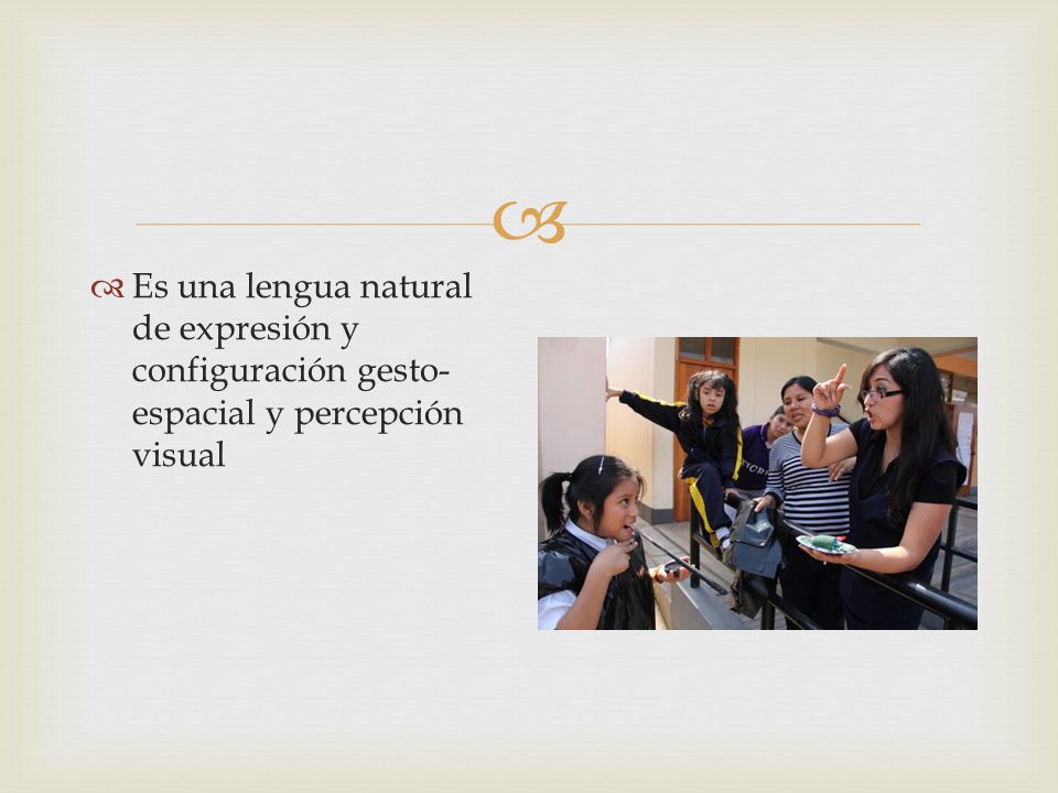 Es una lengua natural de expresión y configuración gesto-espacial y percepción visual