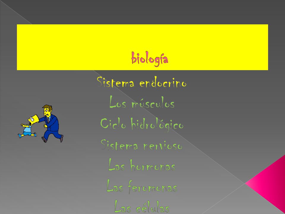 biología Sistema endocrino. Los músculos. Ciclo hidrológico. Sistema nervioso. Las hormonas. Las feromonas.