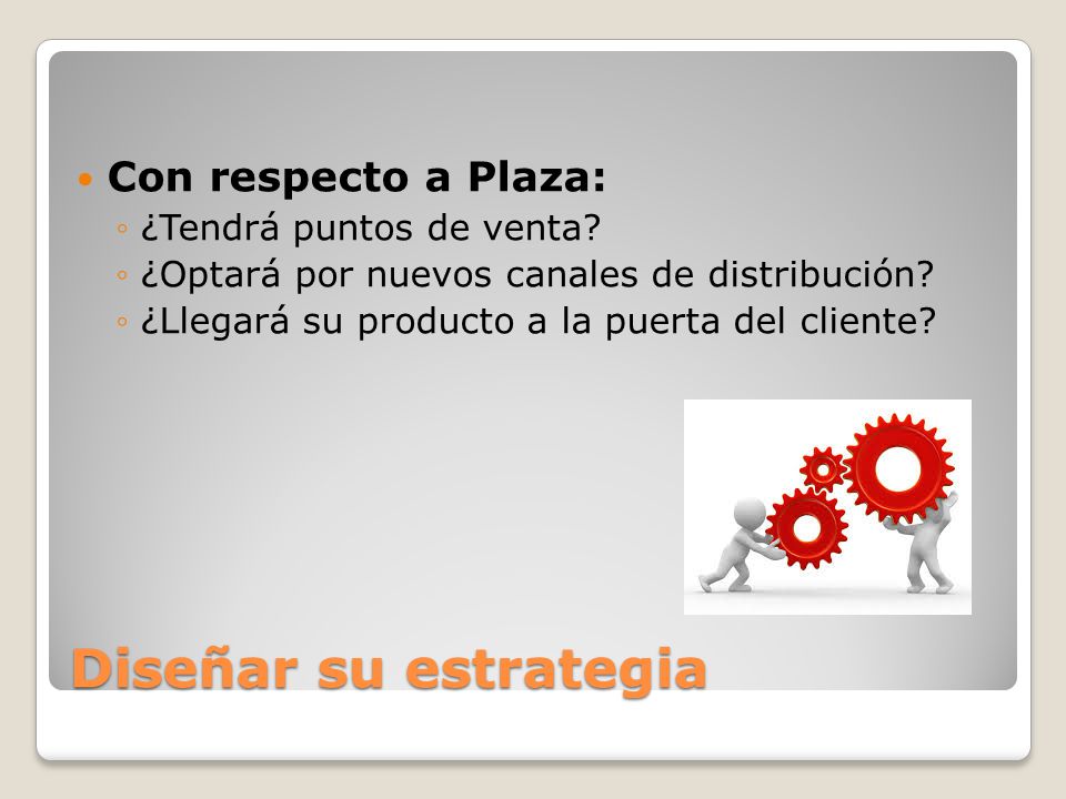 Diseñar su estrategia Con respecto a Plaza: ¿Tendrá puntos de venta