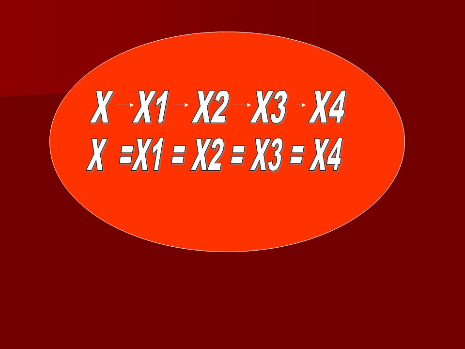 X X1 X2 X3 X4 X =X1 = X2 = X3 = X4