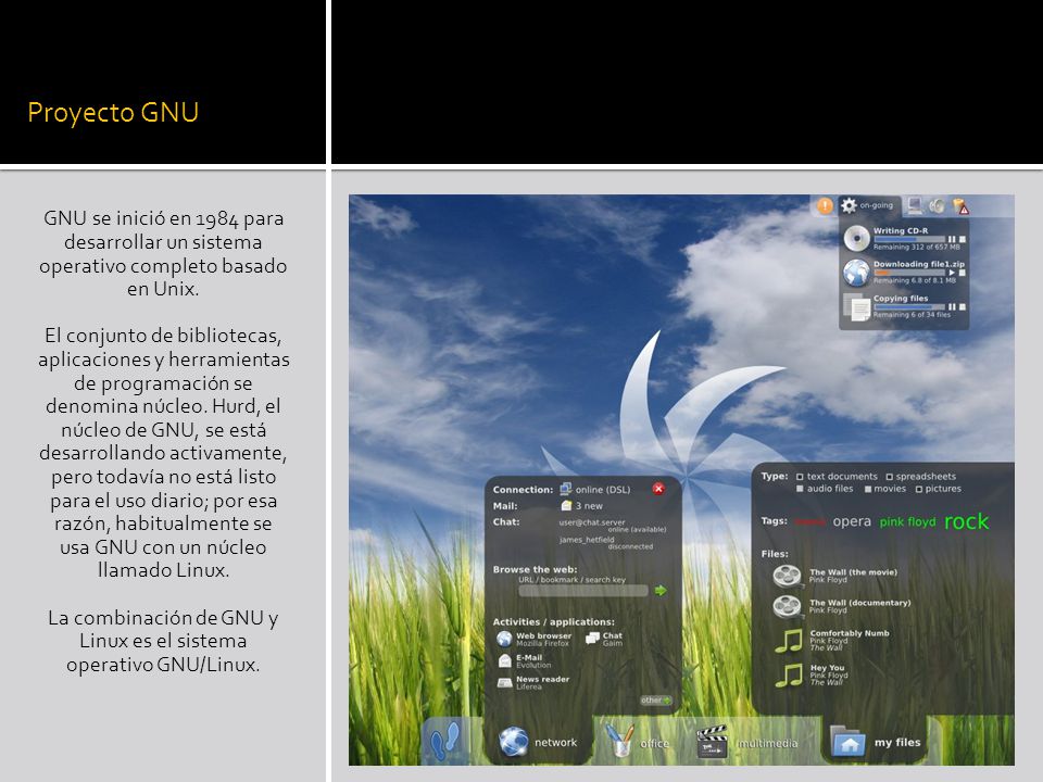 La combinación de GNU y Linux es el sistema operativo GNU/Linux.