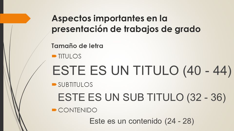 Aspectos importantes en la presentación de trabajos de grado