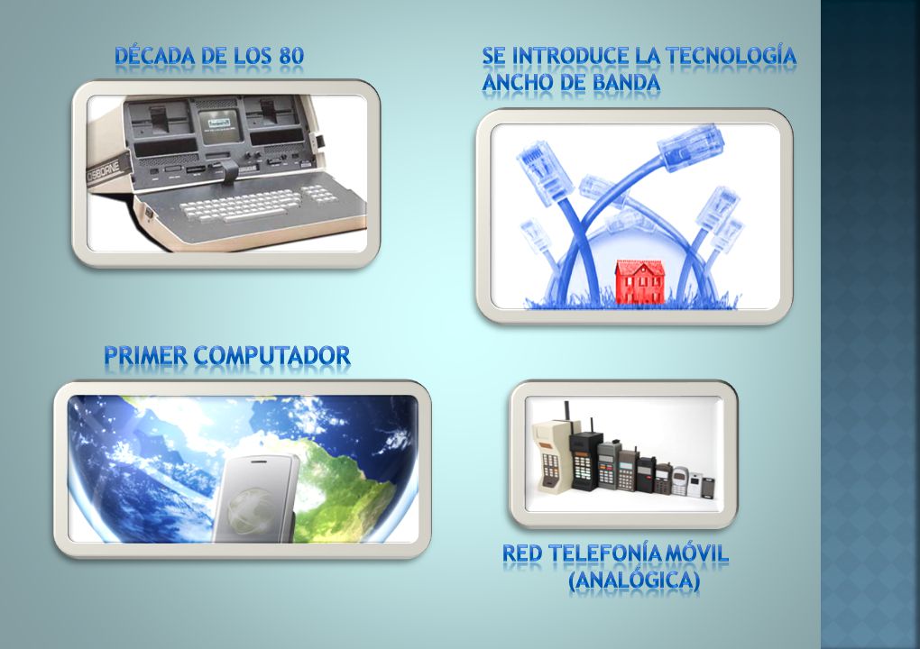 Primer computador Década de los 80 Se introduce la tecnología
