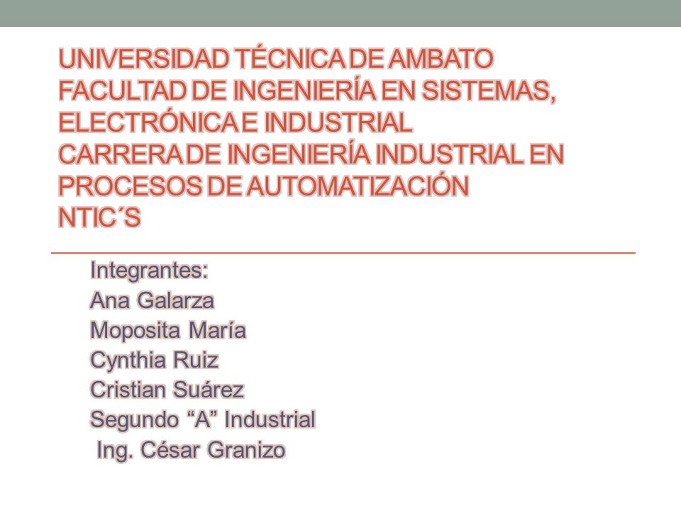 Universidad Tecnica De Ambato Facultad De Ingenieria En Sistemas