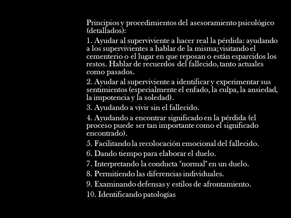 Principios y procedimientos del asesoramiento psicológico (detallados):