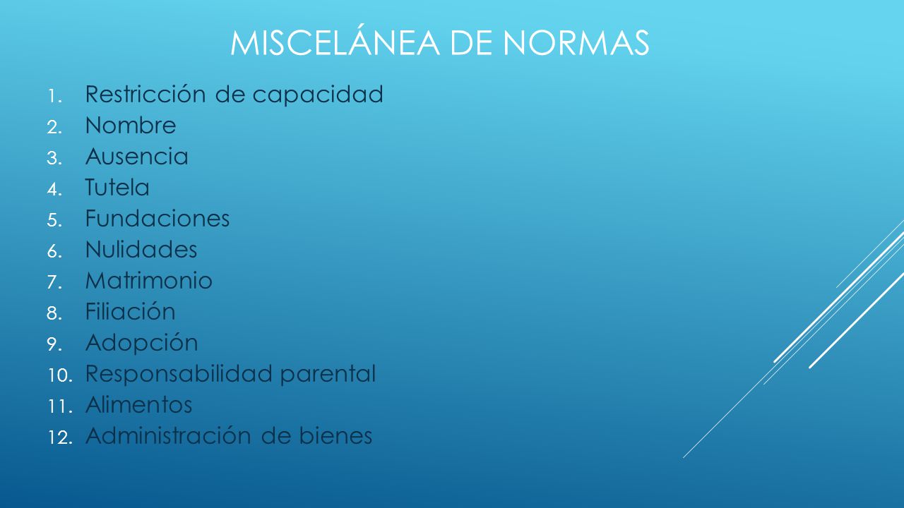 Miscelánea de normas Restricción de capacidad Nombre Ausencia Tutela