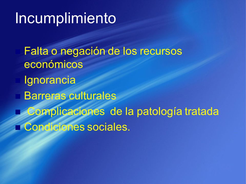 Incumplimiento Falta o negación de los recursos económicos Ignorancia
