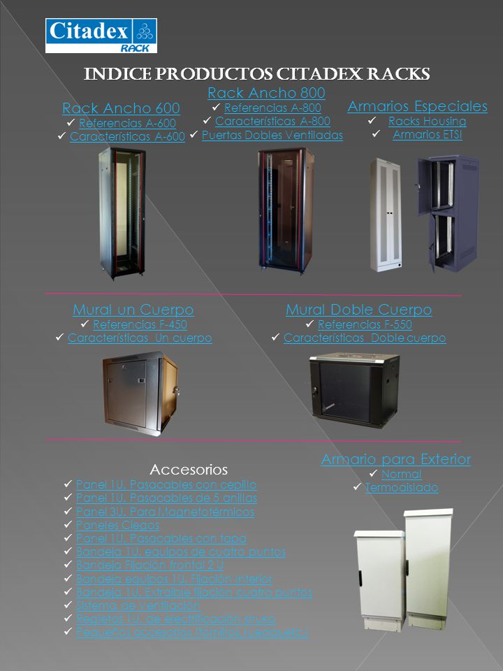 INDICE PRODUCTOS CITADEX RACKS