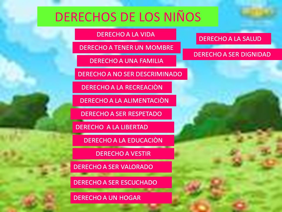 DERECHOS DE LOS NIÑOS DERECHO A LA VIDA DERECHO A LA SALUD