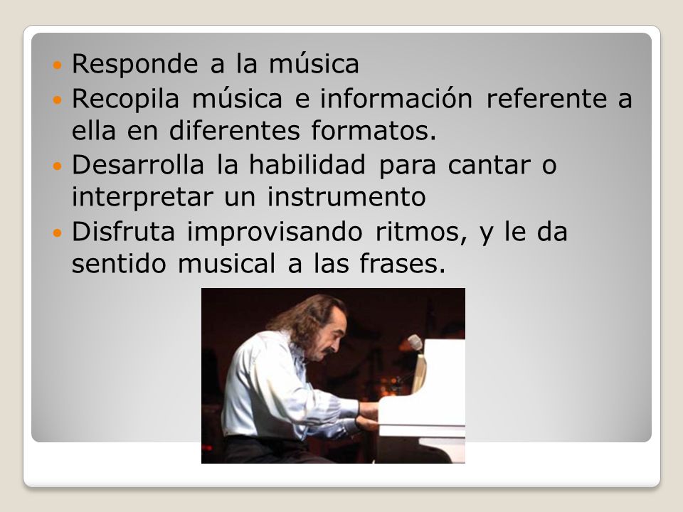Responde a la música Recopila música e información referente a ella en diferentes formatos.