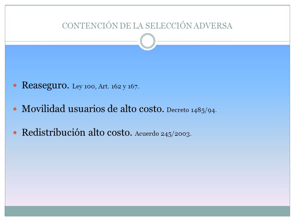 CONTENCIÓN DE LA SELECCIÓN ADVERSA