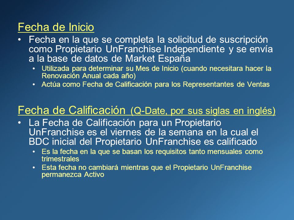 Fecha de Calificación (Q-Date, por sus siglas en inglés)