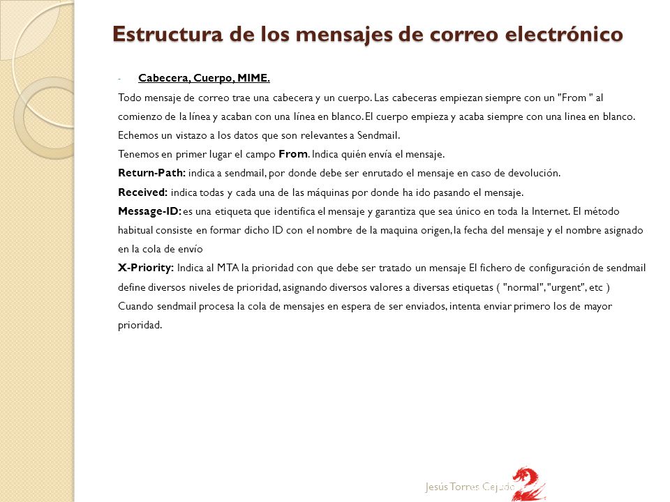Estructura de los mensajes de correo electrónico