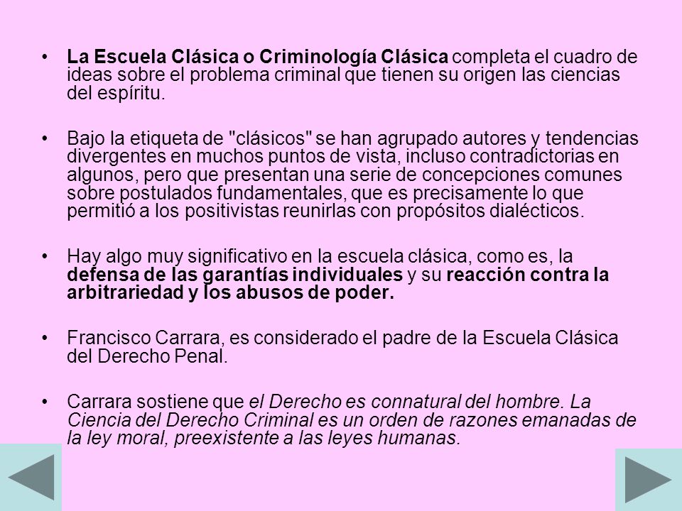 La Escuela Clásica o Criminología Clásica completa el cuadro de ideas sobre el problema criminal que tienen su origen las ciencias del espíritu.