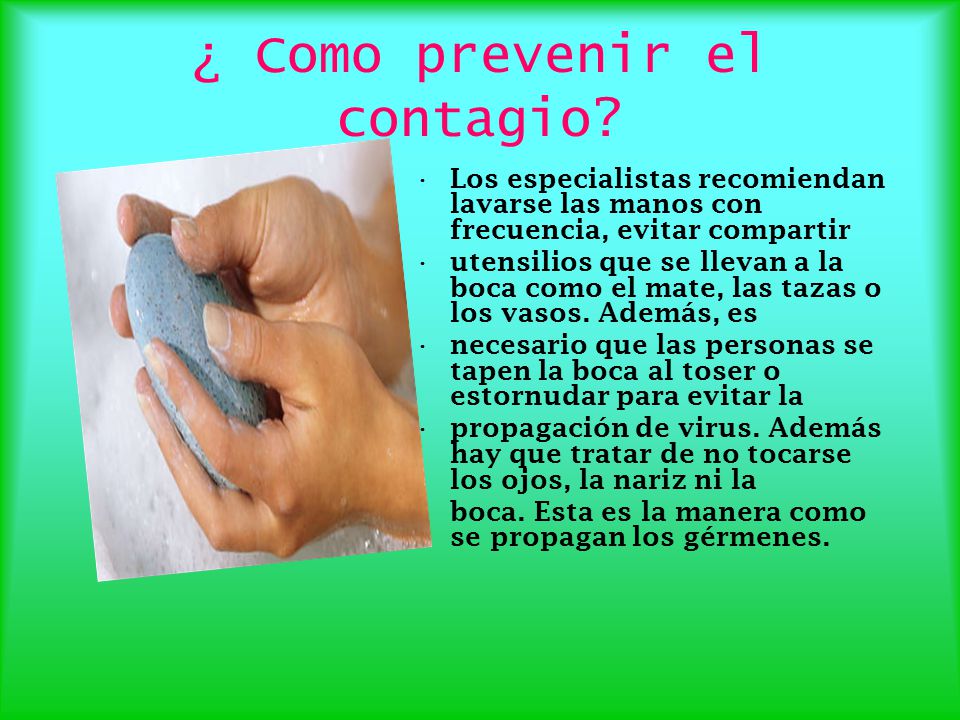 ¿ Como prevenir el contagio
