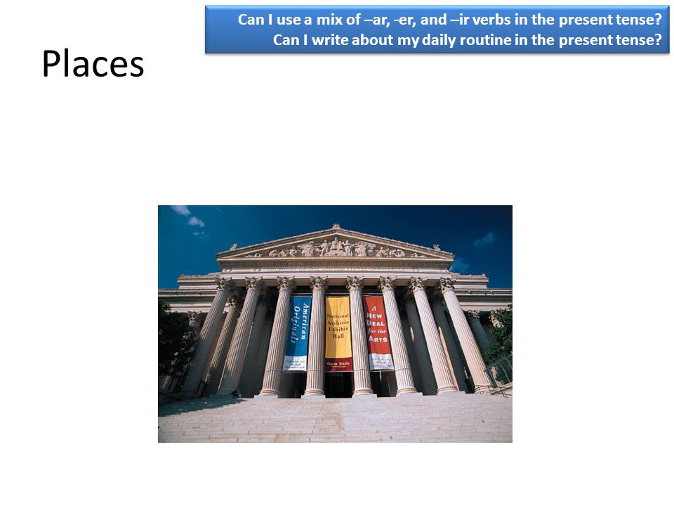 Can I use a mix of –ar, -er, and –ir verbs in the present tense