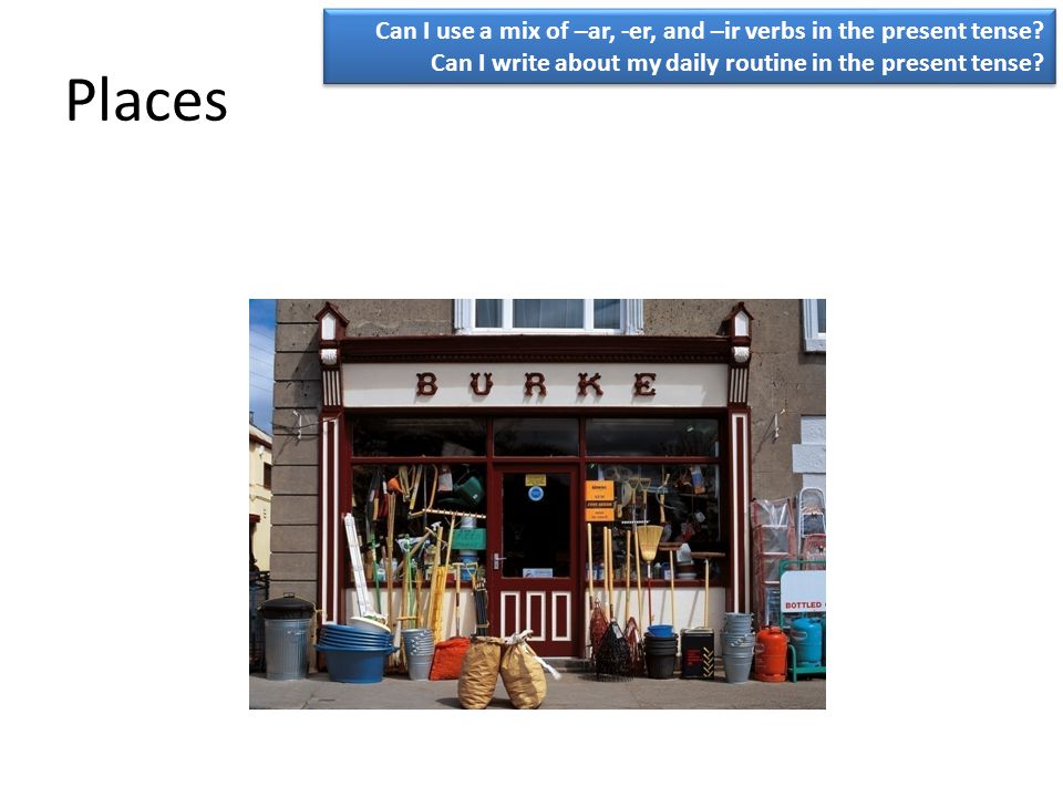 Can I use a mix of –ar, -er, and –ir verbs in the present tense