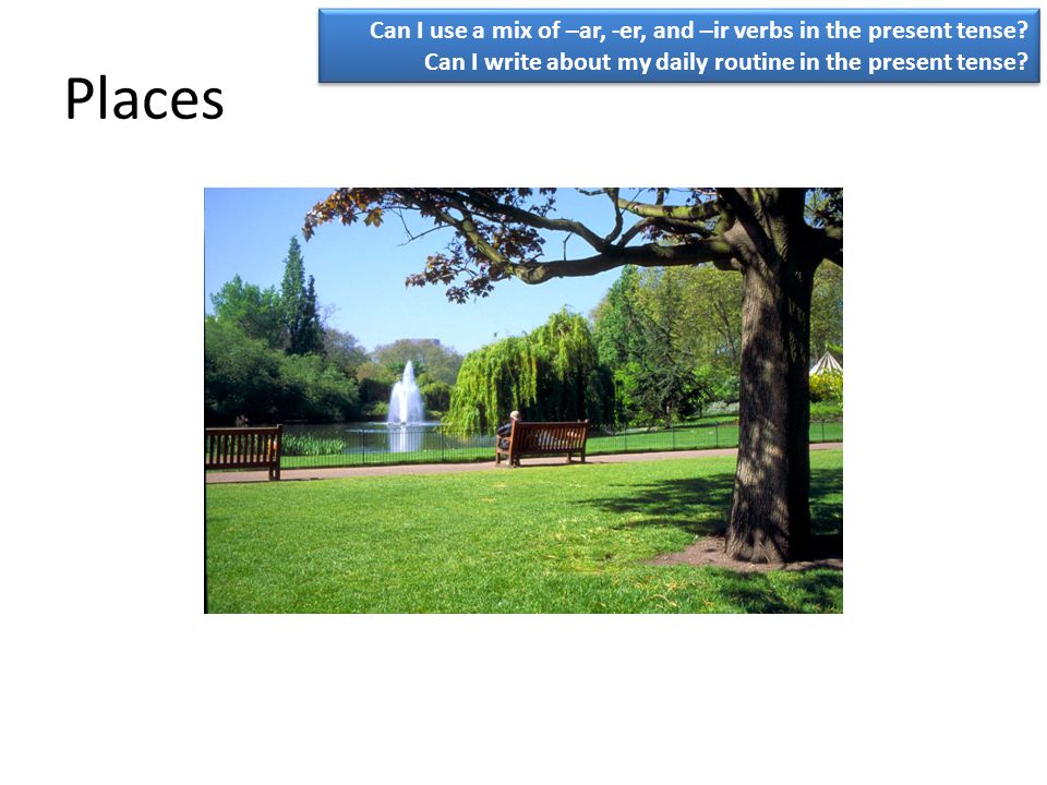 Can I use a mix of –ar, -er, and –ir verbs in the present tense