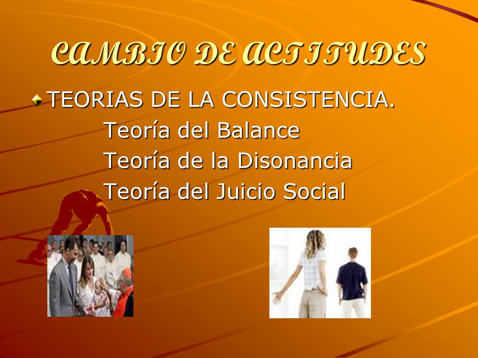CAMBIO DE ACTITUDES TEORIAS DE LA CONSISTENCIA. Teoría del Balance