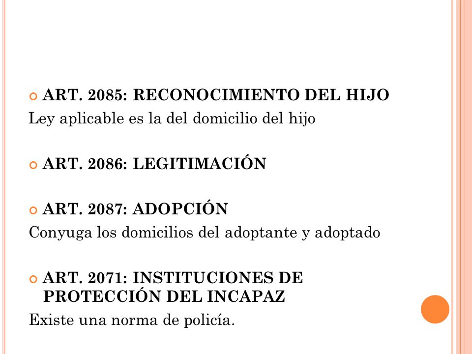 ART. 2085: RECONOCIMIENTO DEL HIJO