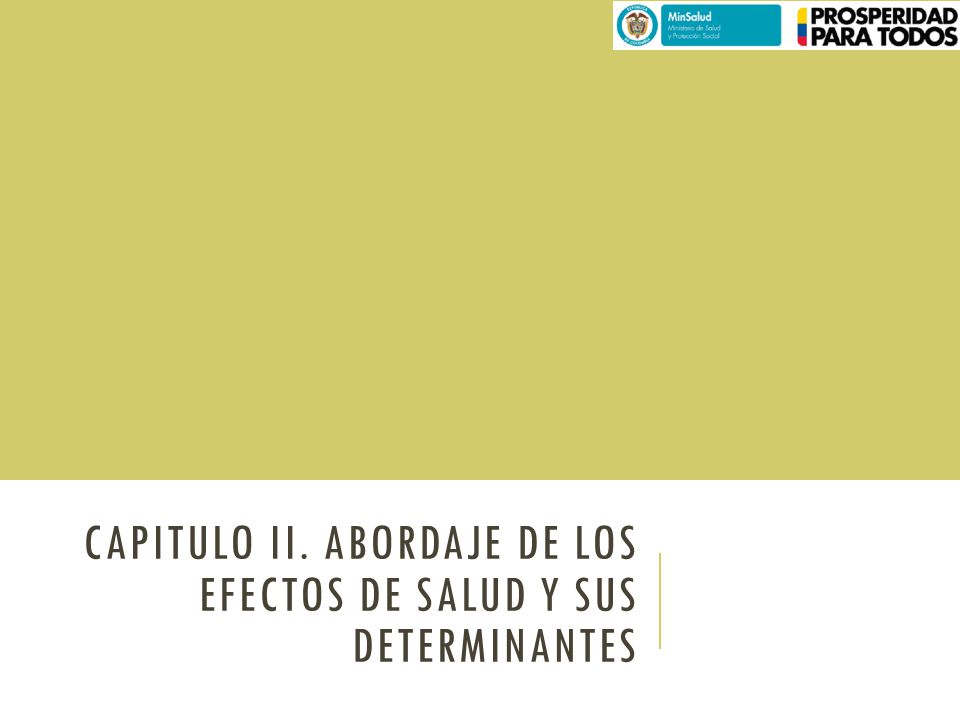 CAPITULO II. ABORDAJE DE LOS EFECTOS DE SALUD Y SUS DETERMINANTES