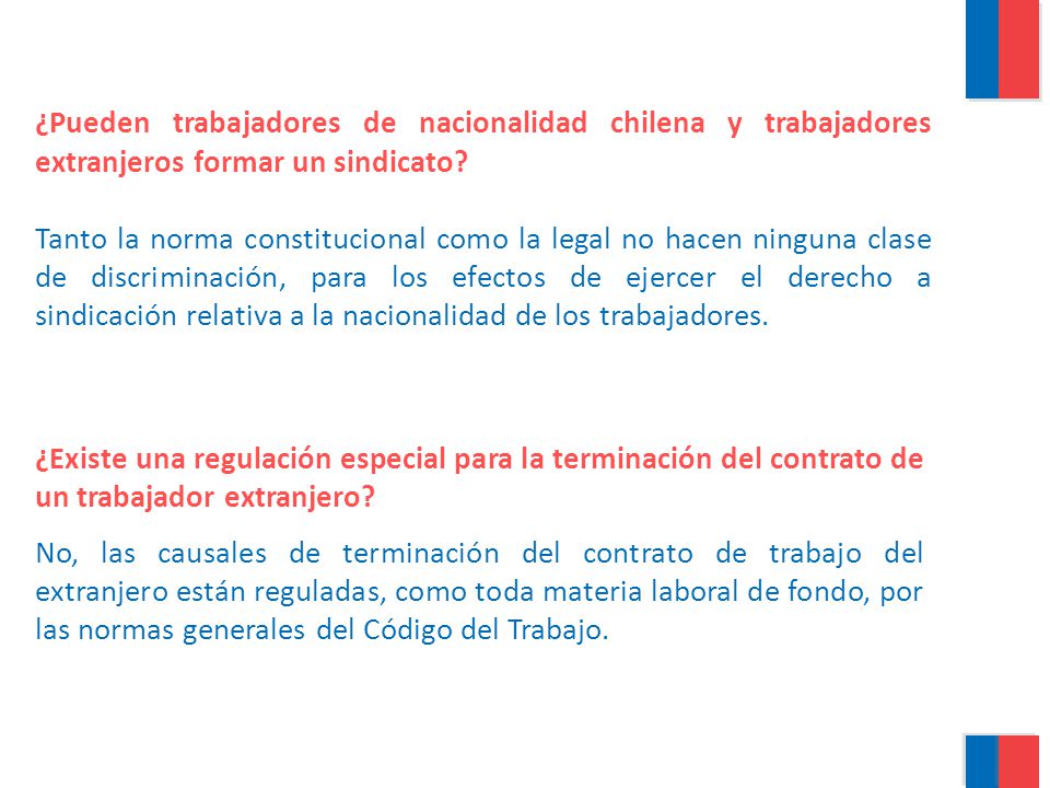¿Pueden trabajadores de nacionalidad chilena y trabajadores extranjeros formar un sindicato