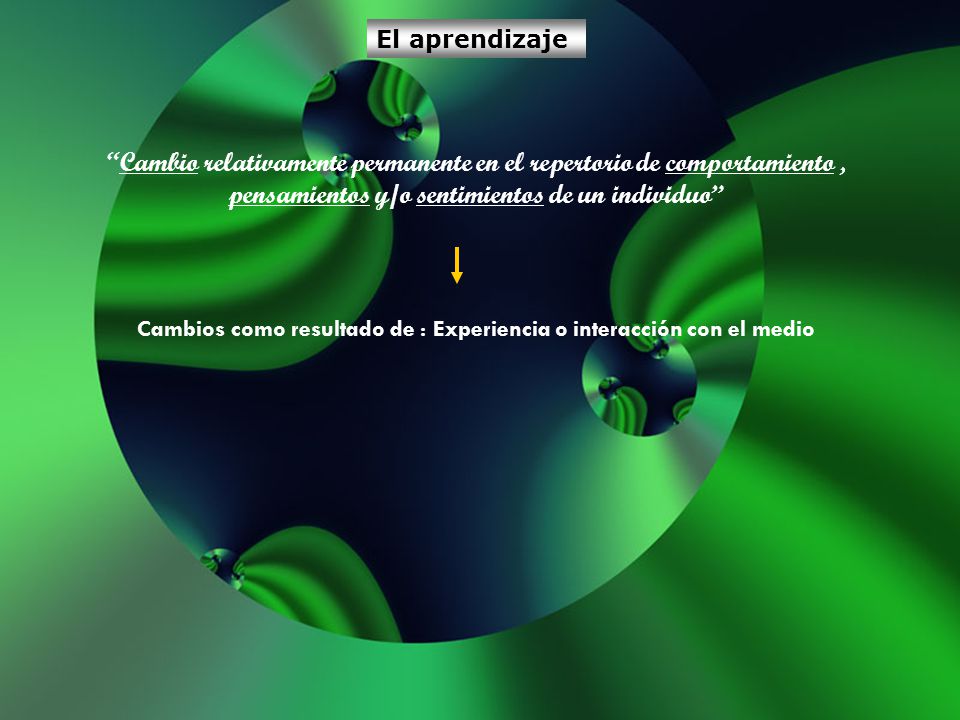 Cambios como resultado de : Experiencia o interacción con el medio