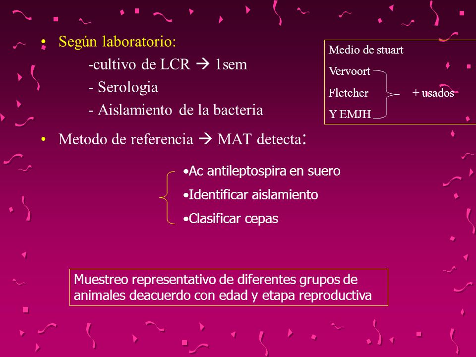 - Aislamiento de la bacteria Metodo de referencia  MAT detecta: