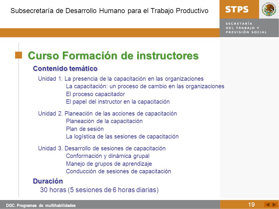 Curso Formación de instructores