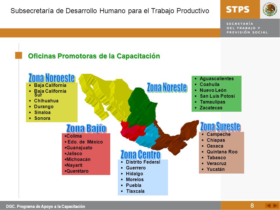 Zona Noroeste Zona Noreste Zona Sureste Zona Bajío Zona Centro