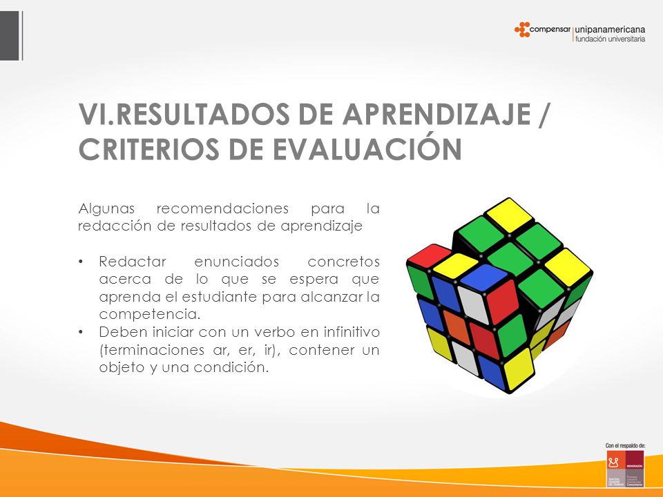 VI.RESULTADOS DE APRENDIZAJE / CRITERIOS DE EVALUACIÓN
