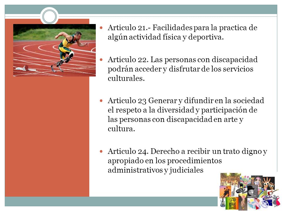 Articulo 21.- Facilidades para la practica de algún actividad física y deportiva.