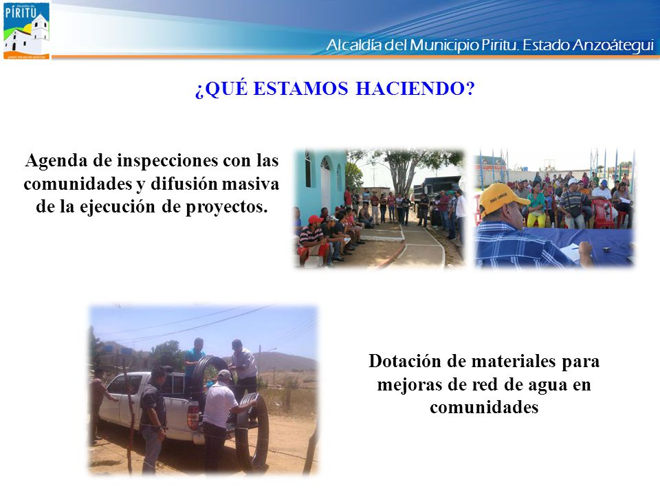 Dotación de materiales para mejoras de red de agua en comunidades