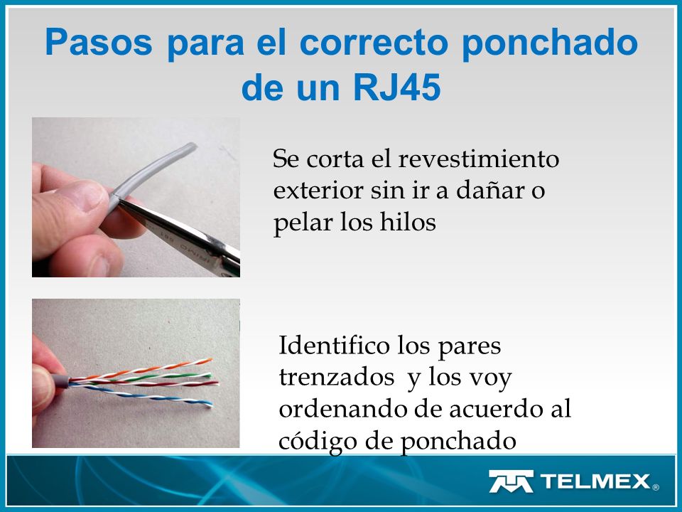 Pasos para el correcto ponchado de un RJ45