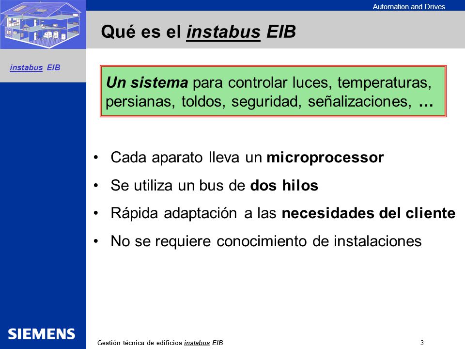Qué es el instabus EIB Un sistema para controlar luces, temperaturas, persianas, toldos, seguridad, señalizaciones, …